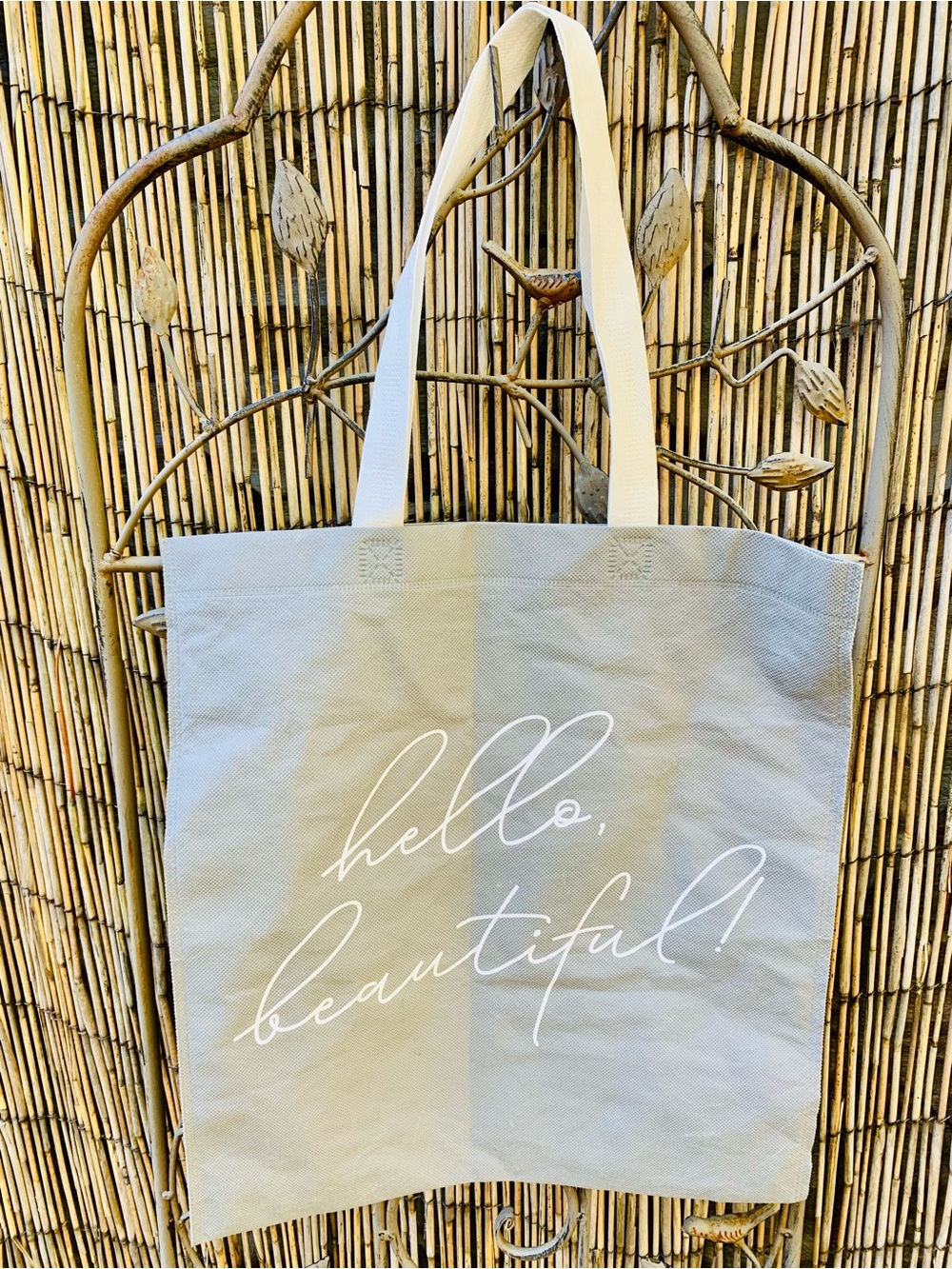 David’s Bridal Tote Bag "hello, beautiful" - Gray/White
